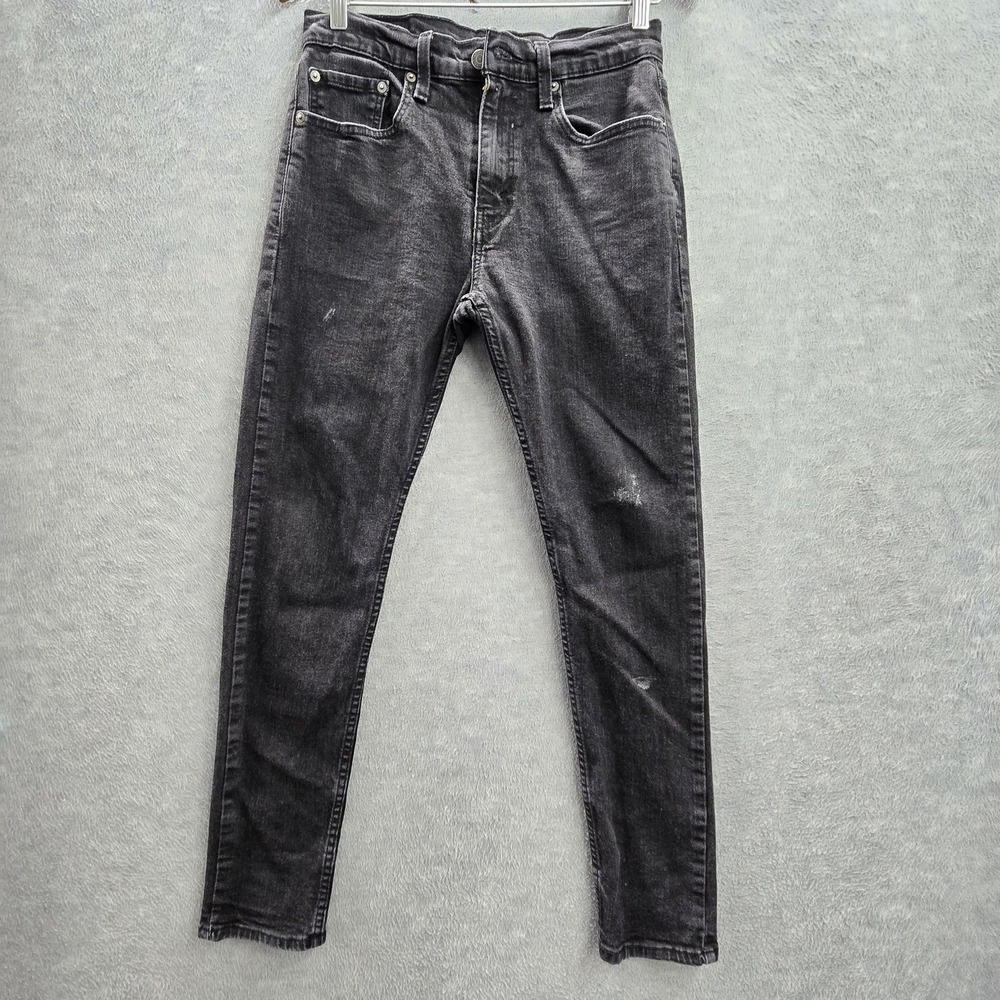 Levi's 512 Men Jeans 31X32 Black Denim Slim Taper Fit Grunge 27" Inseam